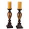 Kathy Ireland Mulholland 16"H Pillar Candle Holders Set of 2
