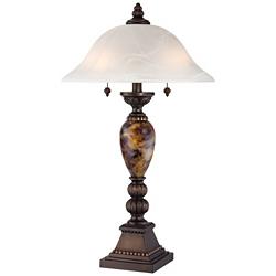 Kathy Ireland Mulholland 27&quot; Faux Marble Alabaster Glass Table Lamp