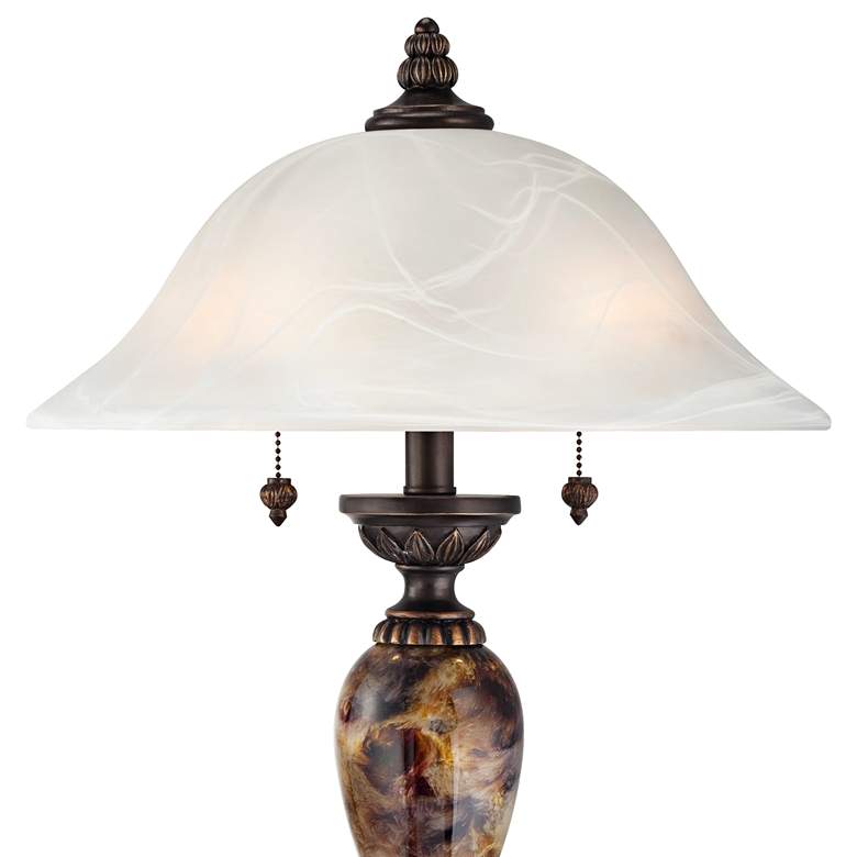 Image 4 Kathy Ireland Mulholland 27" Faux Marble Alabaster Glass Table Lamp more views