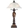 Kathy Ireland Mulholland 27" Faux Marble Alabaster Glass Table Lamp in scene