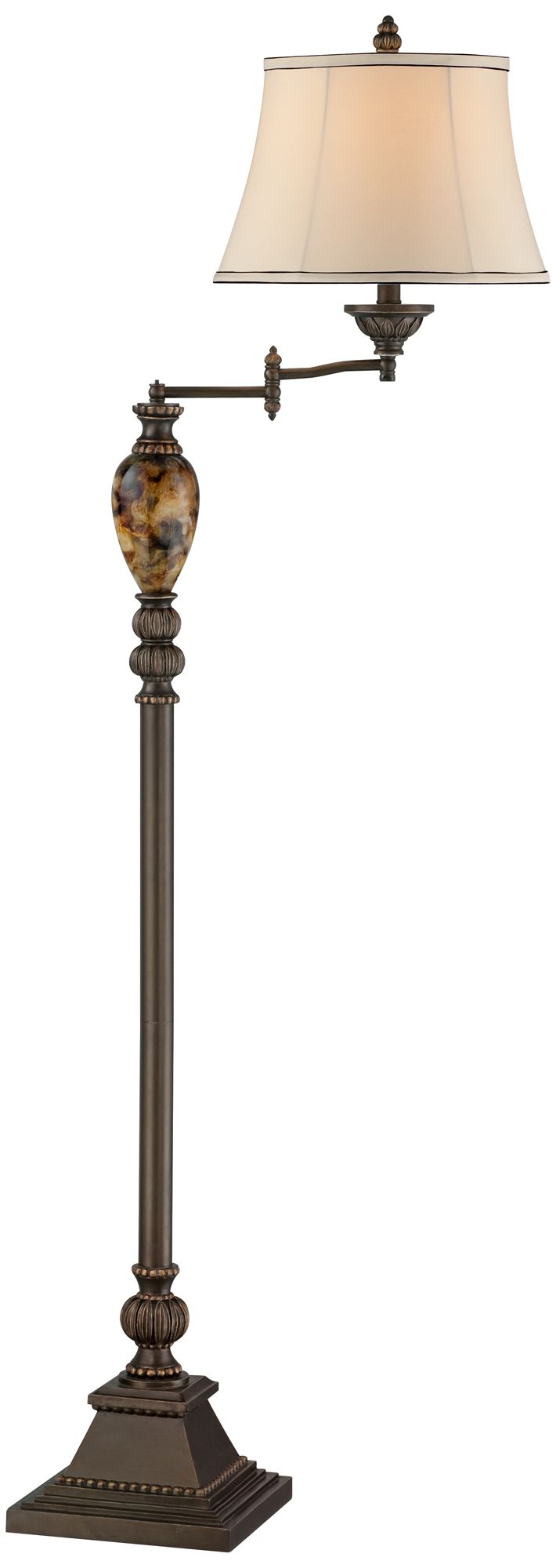 Kathy Ireland Mulholland 61" High Bronze Swing Arm Floor Lamp in scene