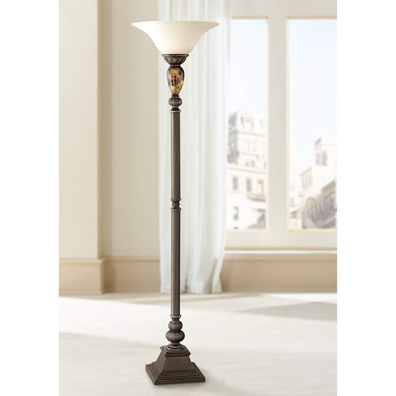 Image 1 Kathy Ireland Mulholland 72 inch High Torchiere Floor Lamp