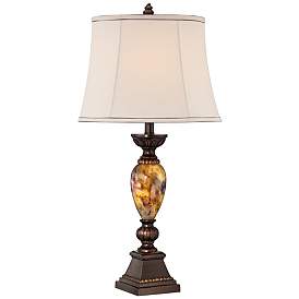 Image2 of Kathy Ireland Mulholland Marbleized Lamp with Table Top Dimmer