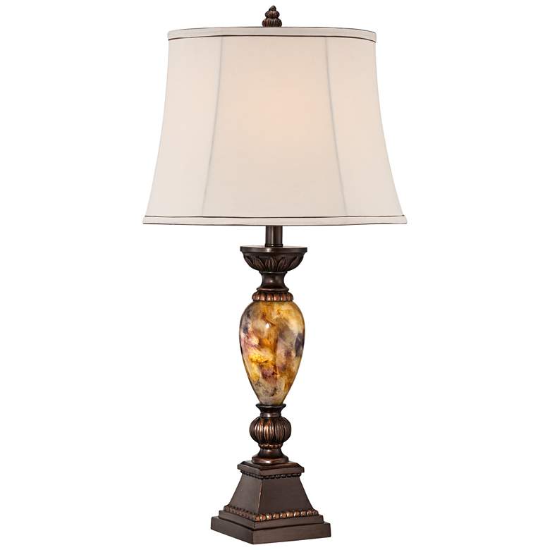 Image 2 Kathy Ireland Mulholland Marbleized Lamp with Table Top Dimmer