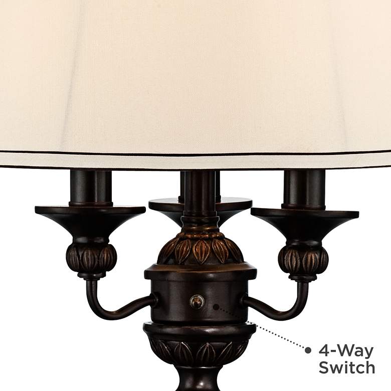 Image 4 Kathy Ireland Mulholland Traditional Table Lamp with USB Brown Dimmer Cord more views