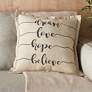 Kathy Ireland Natural Dream Love Hope Beli 18" Square Pillow