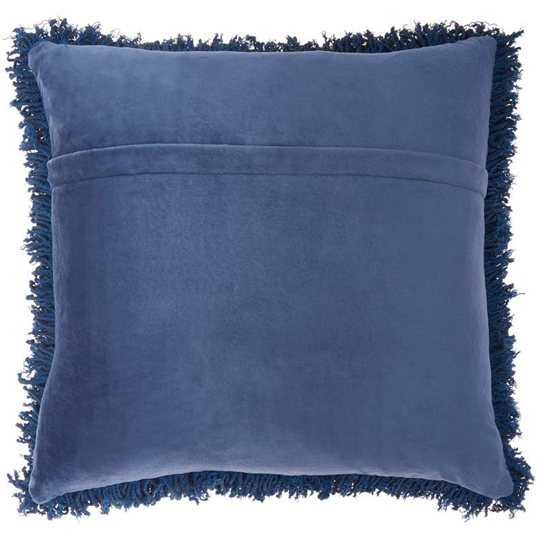 Image 4 Kathy Ireland Navy Curly Shag 20 inch Square Throw Pillow more views