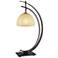 Kathy Ireland Orbit 28" Bronze Arc with Amber Glass Accent Table Lamp