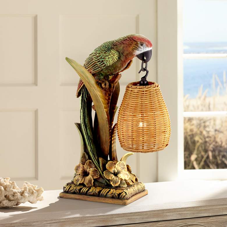 Image 1 Kathy Ireland Parrot Paradise 16 1/2 inchH Lantern Table Lamp