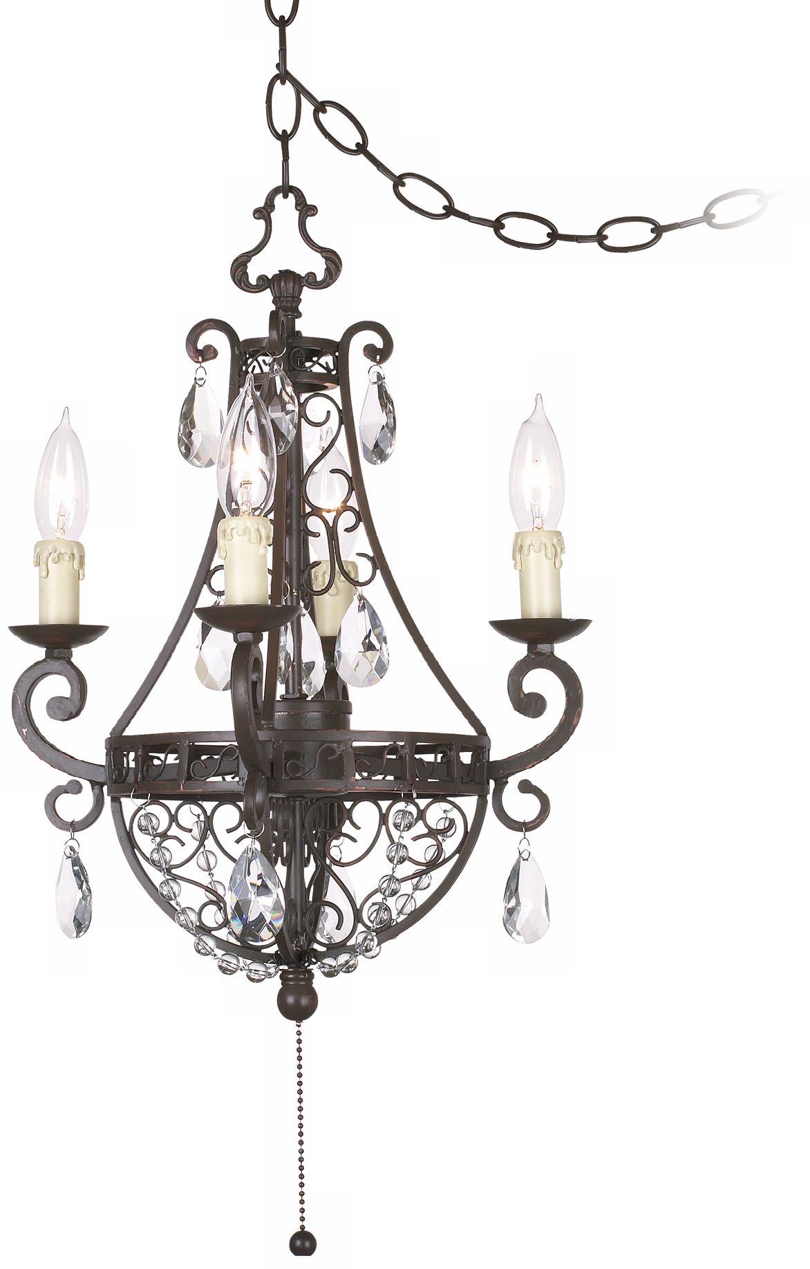 Kathy Ireland Plug-In Swag Mini Chandelier