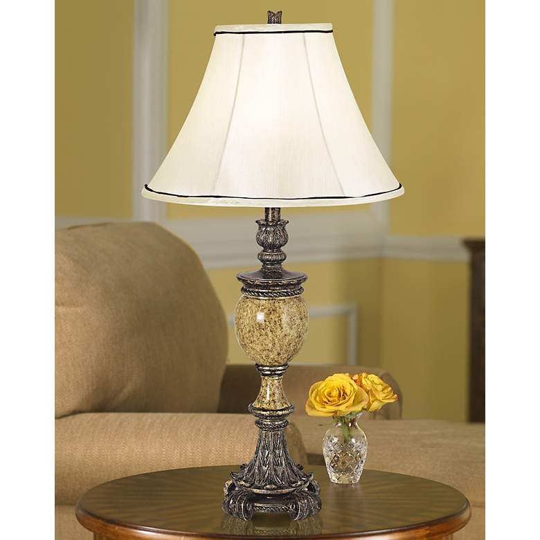 Image 1 Kathy Ireland's Westminster Faux Marble Urn Table Lamp