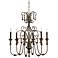 Kathy Ireland Scrolled Tiers 28" Wide Beige and Bronze Chandelier