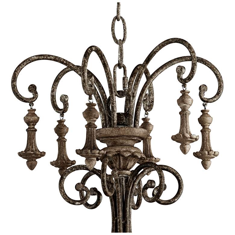 Image 6 Kathy Ireland Scrolled Tiers 28 inch Wide Beige and Bronze Chandelier more views