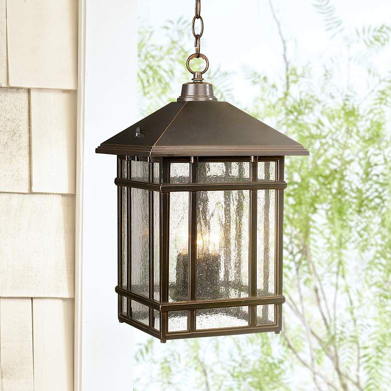 Image 1 Kathy Ireland Sierra 16 1/2" High Bronze Outdoor Hanging Light