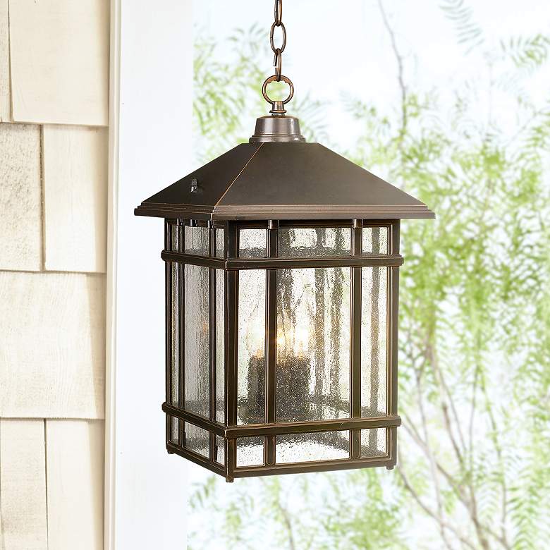 Image 1 Kathy Ireland Sierra 16 1/2 inch High Bronze Outdoor Hanging Light