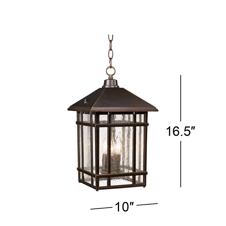 Image 4 Kathy Ireland Sierra 16 1/2 inch High Bronze Outdoor Hanging Light more views