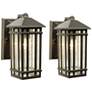 2_Kathy Ireland Sierra Craftsman 10 1/2" Bronze Outdoor Wall Lights Set