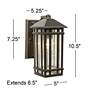 7_Kathy Ireland Sierra Craftsman 10 1/2" Bronze Outdoor Wall Lights Set more views