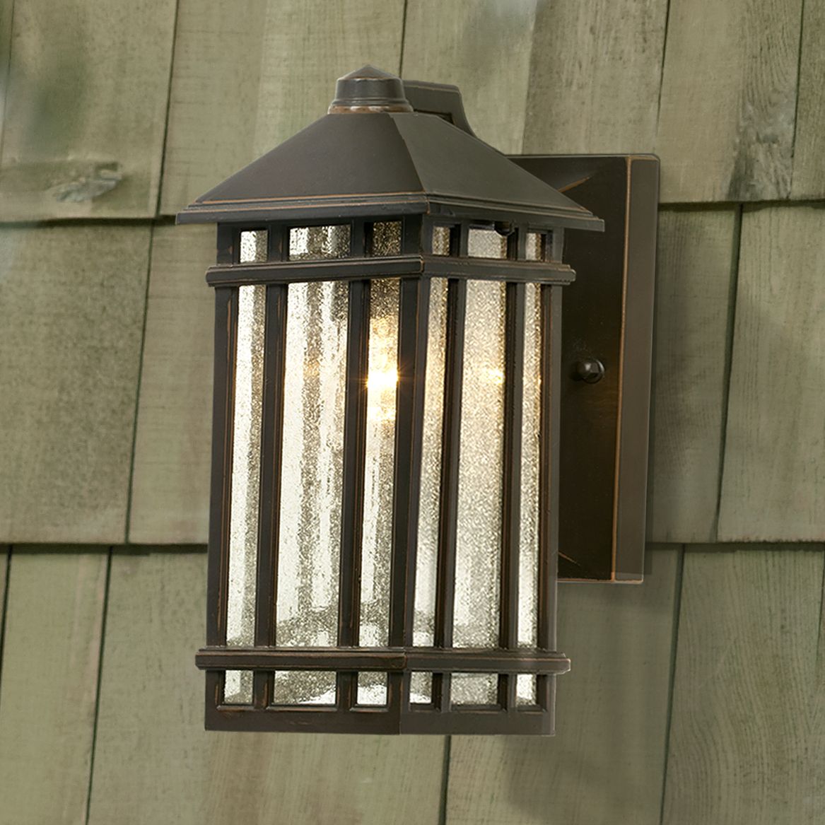 Kathy Ireland Sierra Craftsman 10 1/2" Bronze Outdoor Wall Lights Set