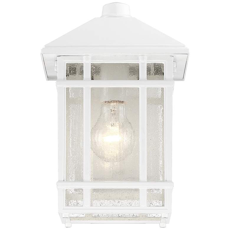 Image 4 Kathy Ireland Sierra Craftsman 11 inch High White Dusk-Dawn Outdoor Light more views