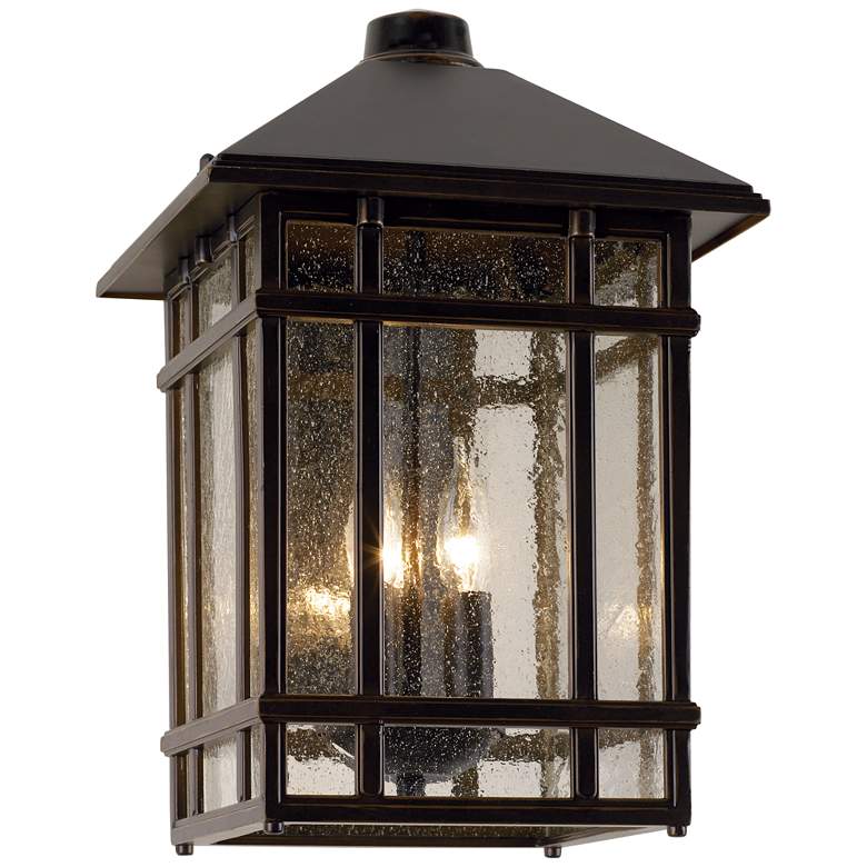 Image 2 Kathy Ireland Sierra Craftsman 15 inch High Bronze Outdoor Wall Light