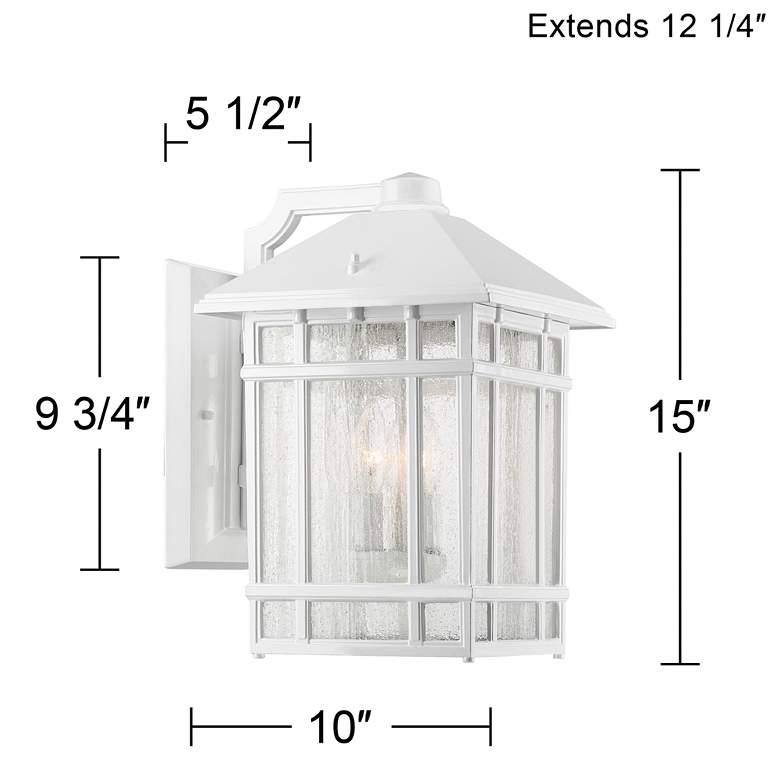 Image 7 Kathy Ireland Sierra Craftsman 15 inch High White Outdoor Wall Light more views