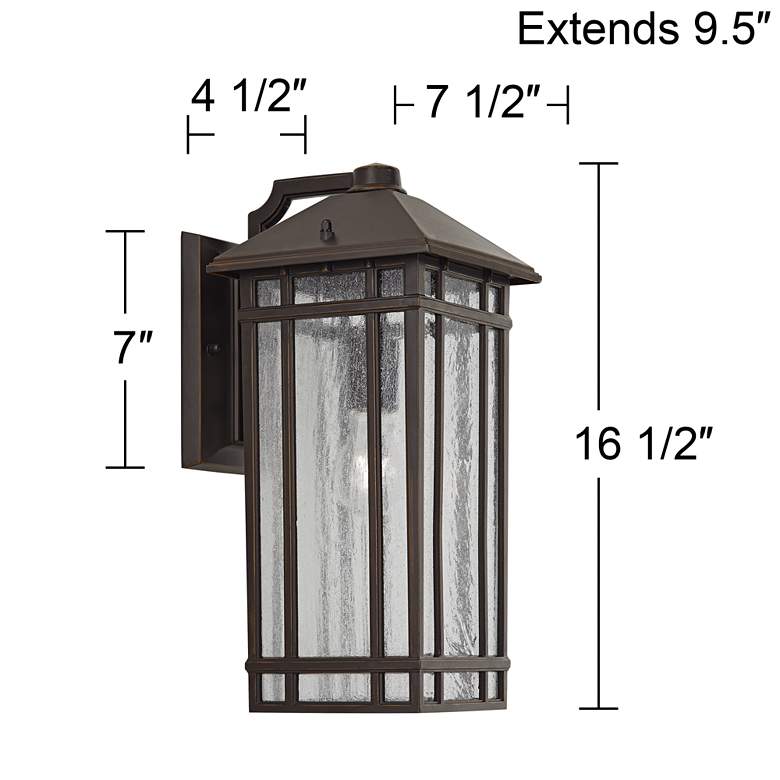 Image 7 Kathy Ireland Sierra Craftsman 16 1/2 inch High Outdoor Wall Light more views