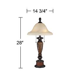 Image4 of Kathy Ireland Sonnett 28" Traditional Bronze Alabaster Glass Lamp more views