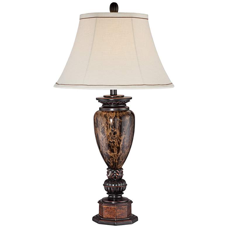 Image 2 Kathy Ireland Sonnett 32 1/2 inch High Bronze Font Traditional Table Lamp