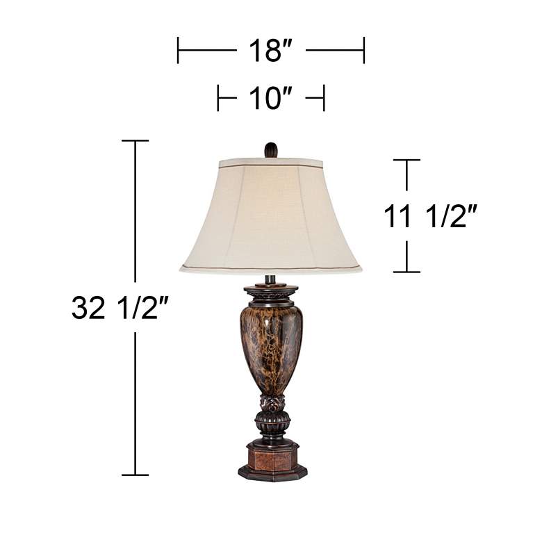 Image 5 Kathy Ireland Sonnett 32 1/2 inch High Bronze Font Traditional Table Lamp more views