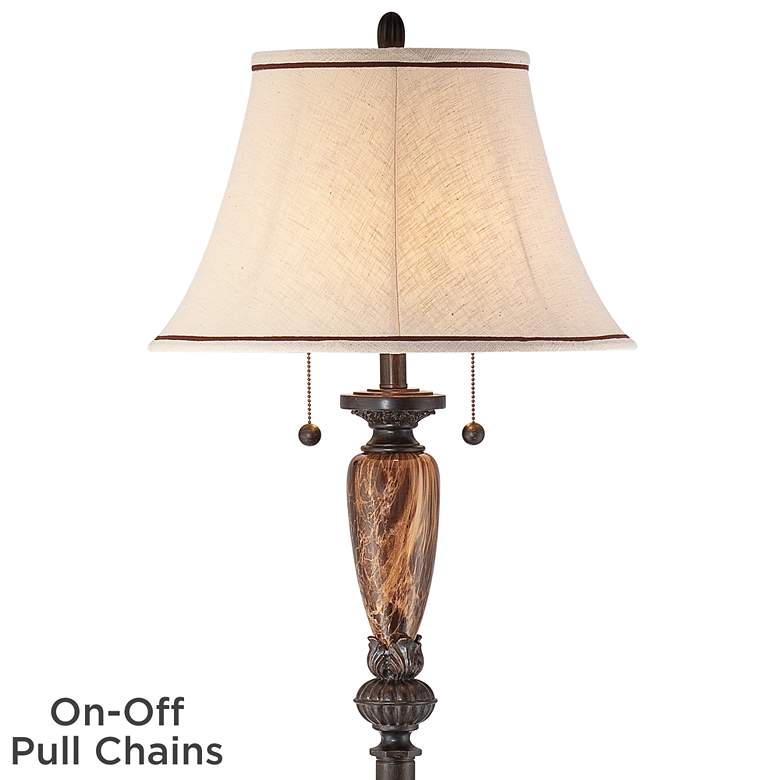 Image 5 Kathy Ireland Sonnett 63 1/2" Traditional Twin Pull Chain Floor Lamp more views