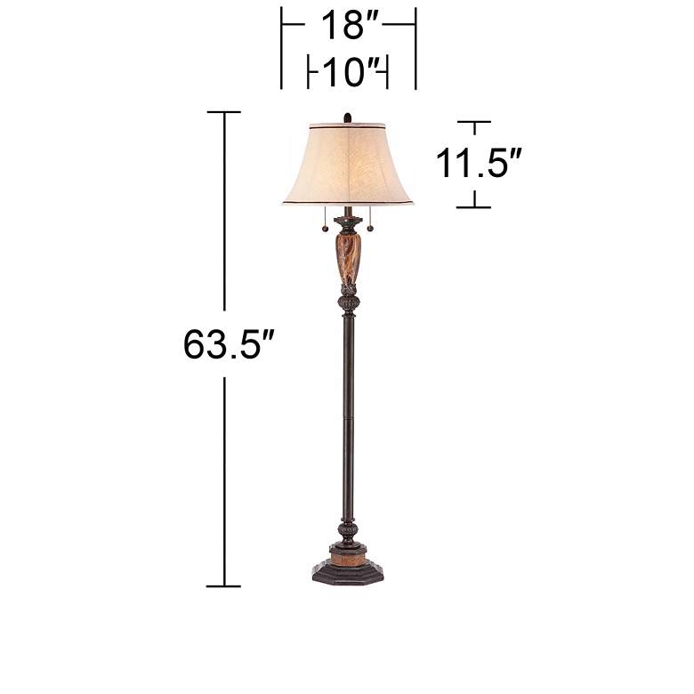 Image 7 Kathy Ireland Sonnett 63 1/2 inch Traditional Twin Pull Chain Floor Lamp more views