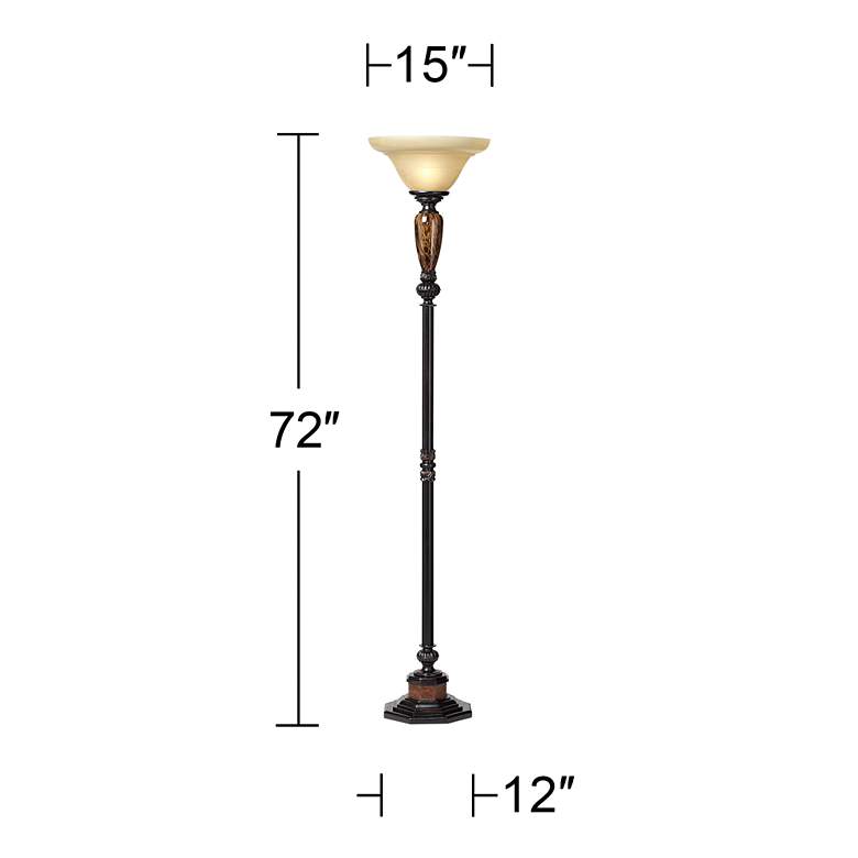 Image 7 Kathy Ireland Sonnett 72 inch High Torchiere Floor Lamp more views