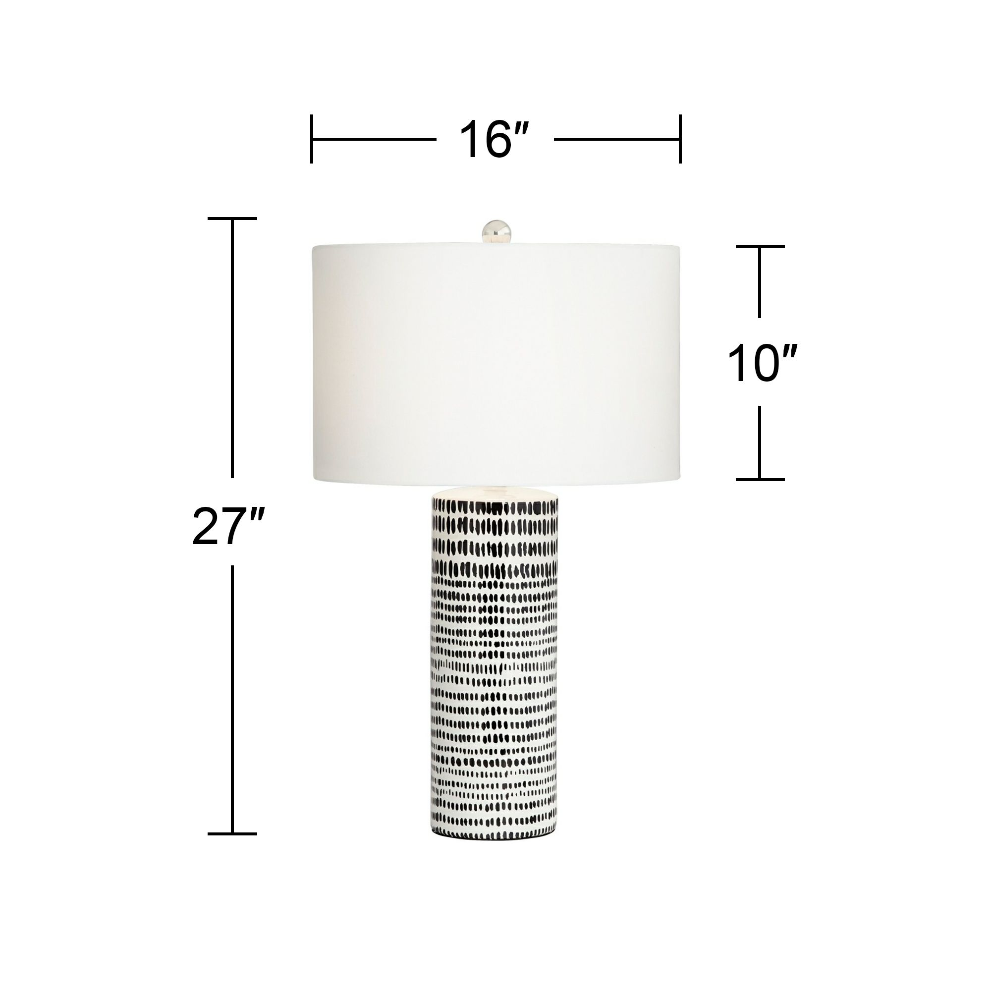 Kathy Ireland Southern Heritage 27" Black and White Ceramic Table Lamp