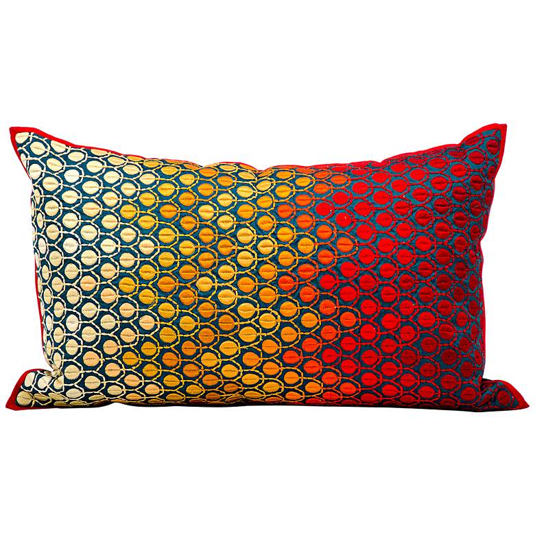 Image 1 Kathy Ireland Starshine 12 inch x 20 inch Red Multicolor Pillow