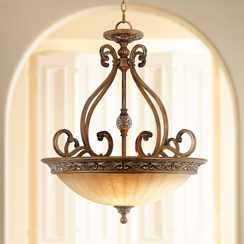 Image 1 Kathy Ireland Sterling Estate 26 1/2" Wide Glass Bowl Pendant Light