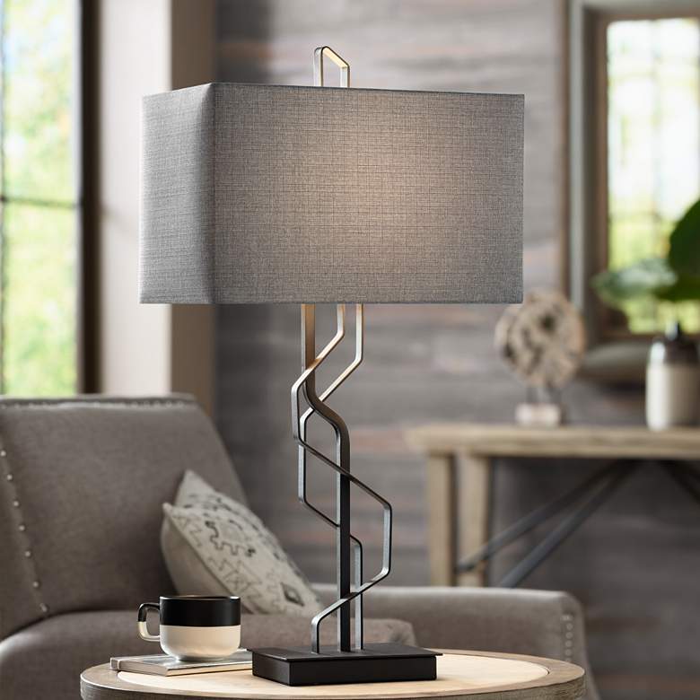 Image 1 Kathy Ireland Studio Black Metal Table Lamp