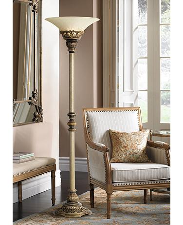 Kathy Ireland Timeless Elegance 71" Traditional Torchiere Floor Lamp