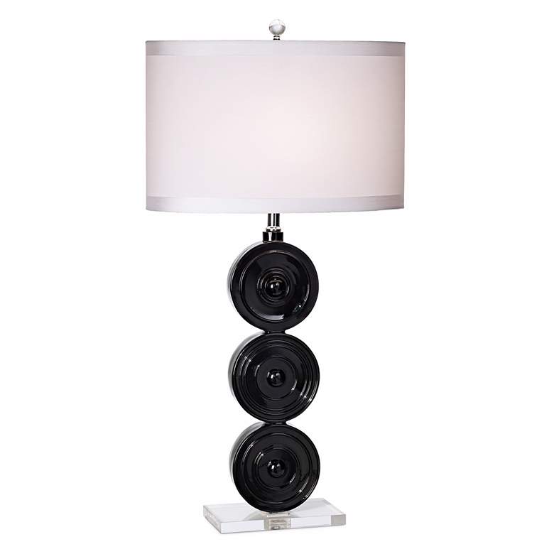 Image 1 Kathy Ireland Tri Circle Glossy Black Table Lamp