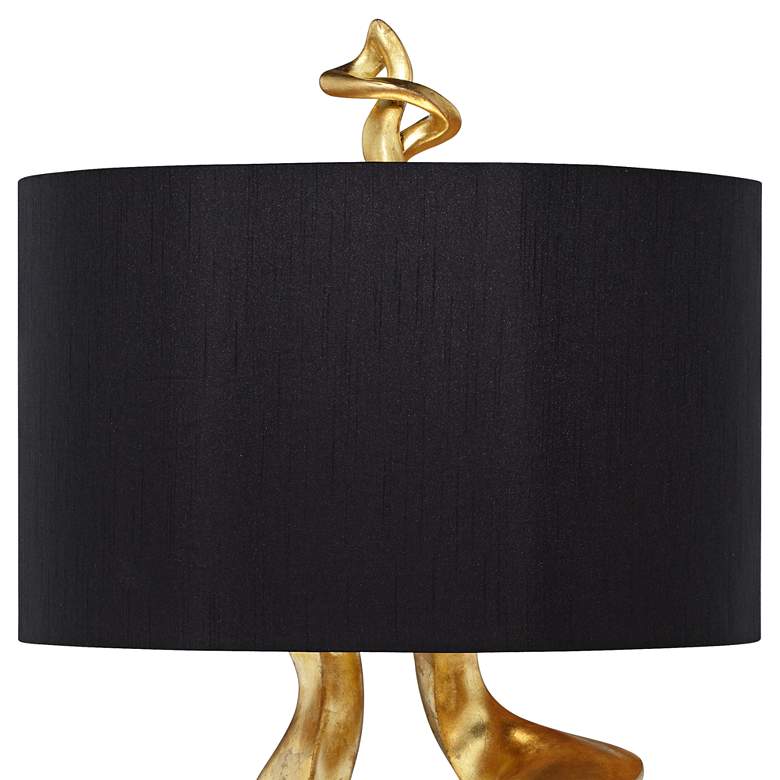 Kathy Ireland Tribal Impressions Gold Leaf Table Lamp more views