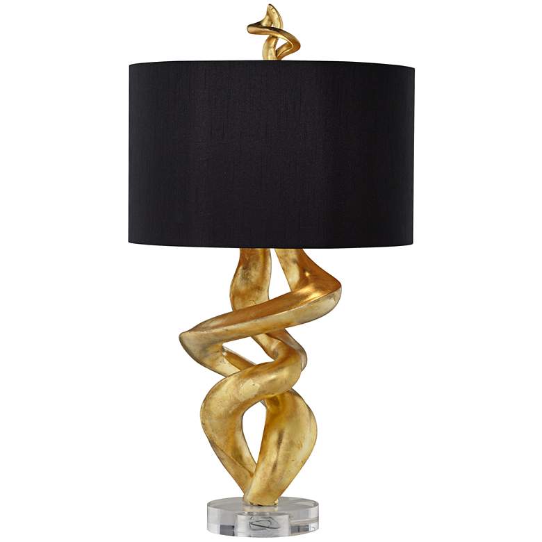 Kathy Ireland Tribal Impressions Gold Leaf Table Lamp more views