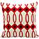 Kathy Ireland Villa 18" Square Ivory and Red Pillow
