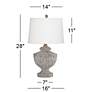 Kathy Ireland Villa Pompeii 28" Brown Weathered Gray Vase Table Lamp