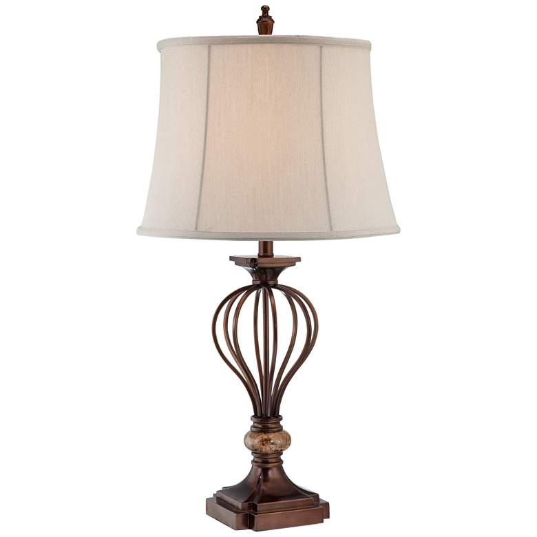 Image 3 Kathy Ireland Villa Roma Open Cage Marble Accent Table Lamp