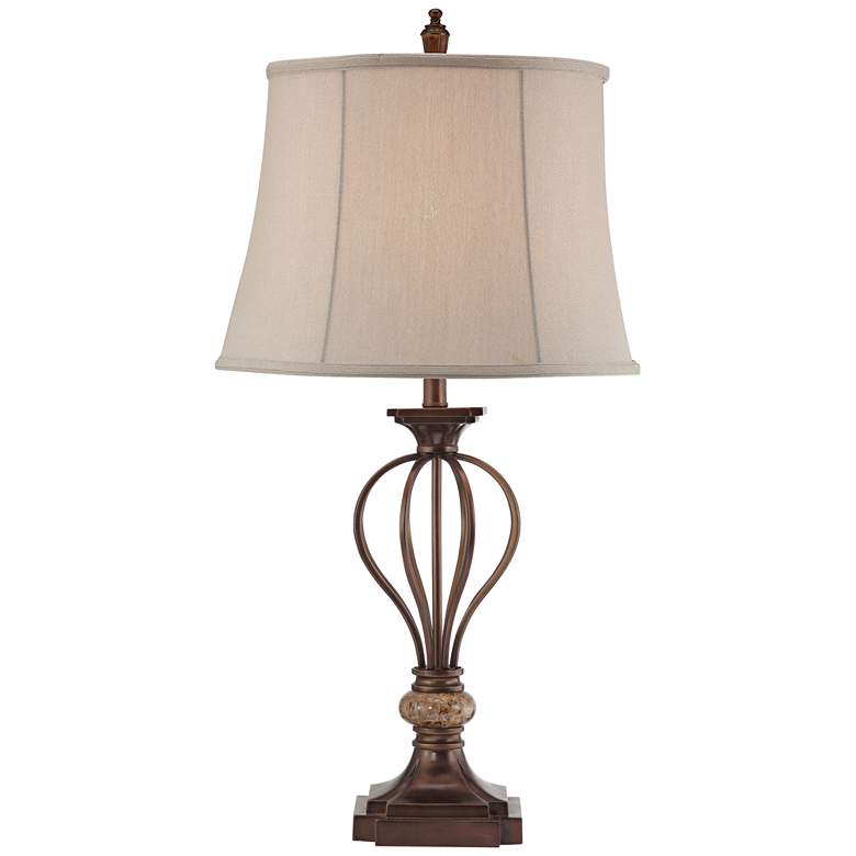 Image 6 Kathy Ireland Villa Roma Open Cage Marble Accent Table Lamp more views