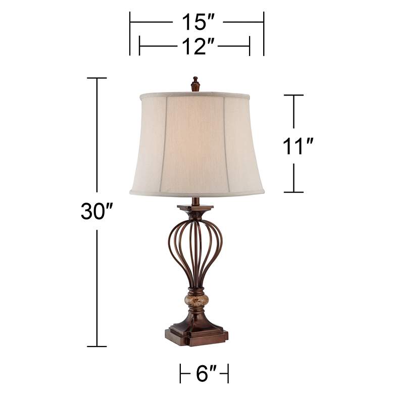Image 7 Kathy Ireland Villa Roma Open Cage Marble Accent Table Lamp more views