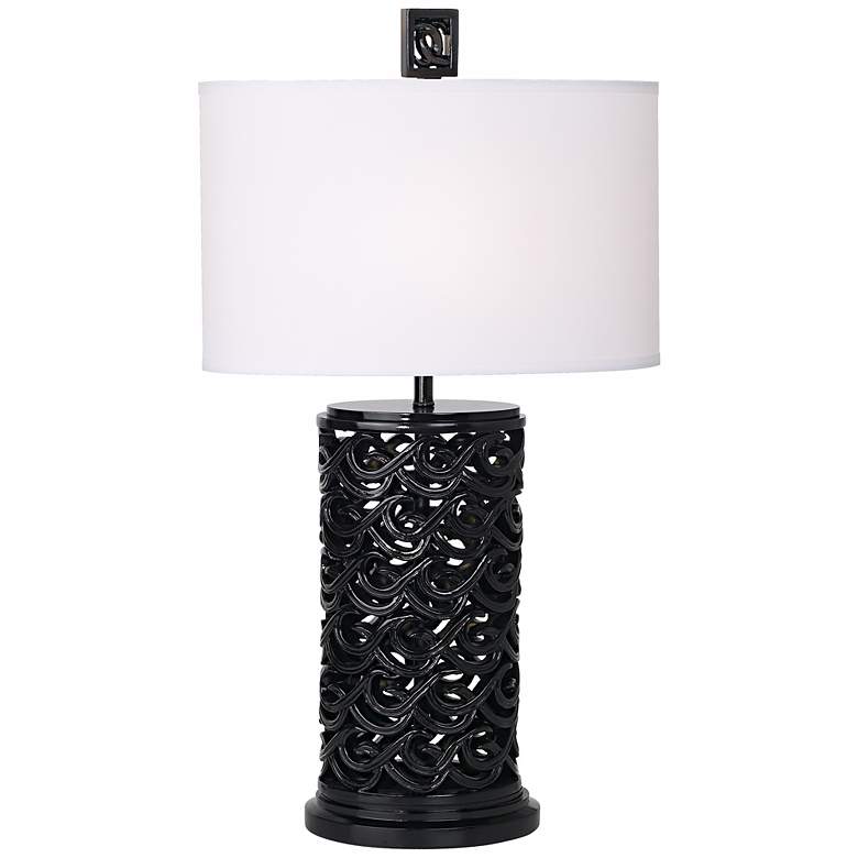 Image 1 Kathy Ireland Waikoloa Beach Black Table Lamp