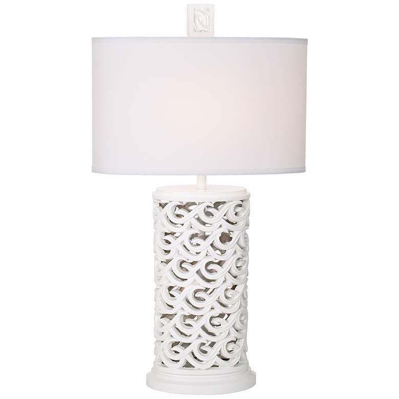 Image 1 Kathy Ireland Waikoloa Beach White Table Lamp