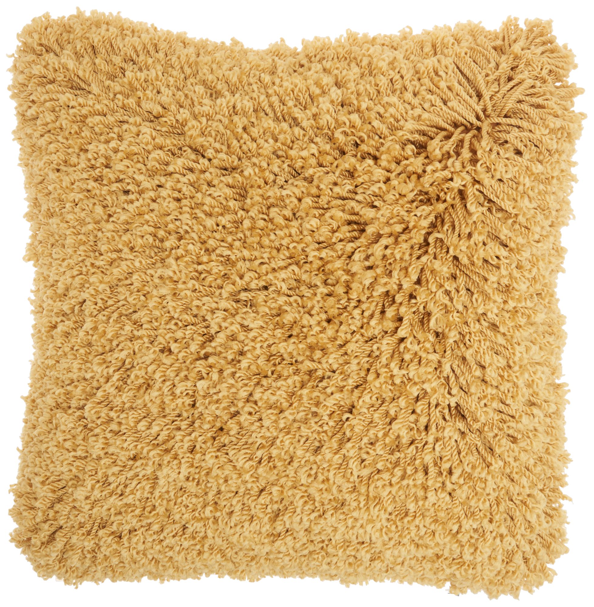 Yellow shaggy pillows hot sale