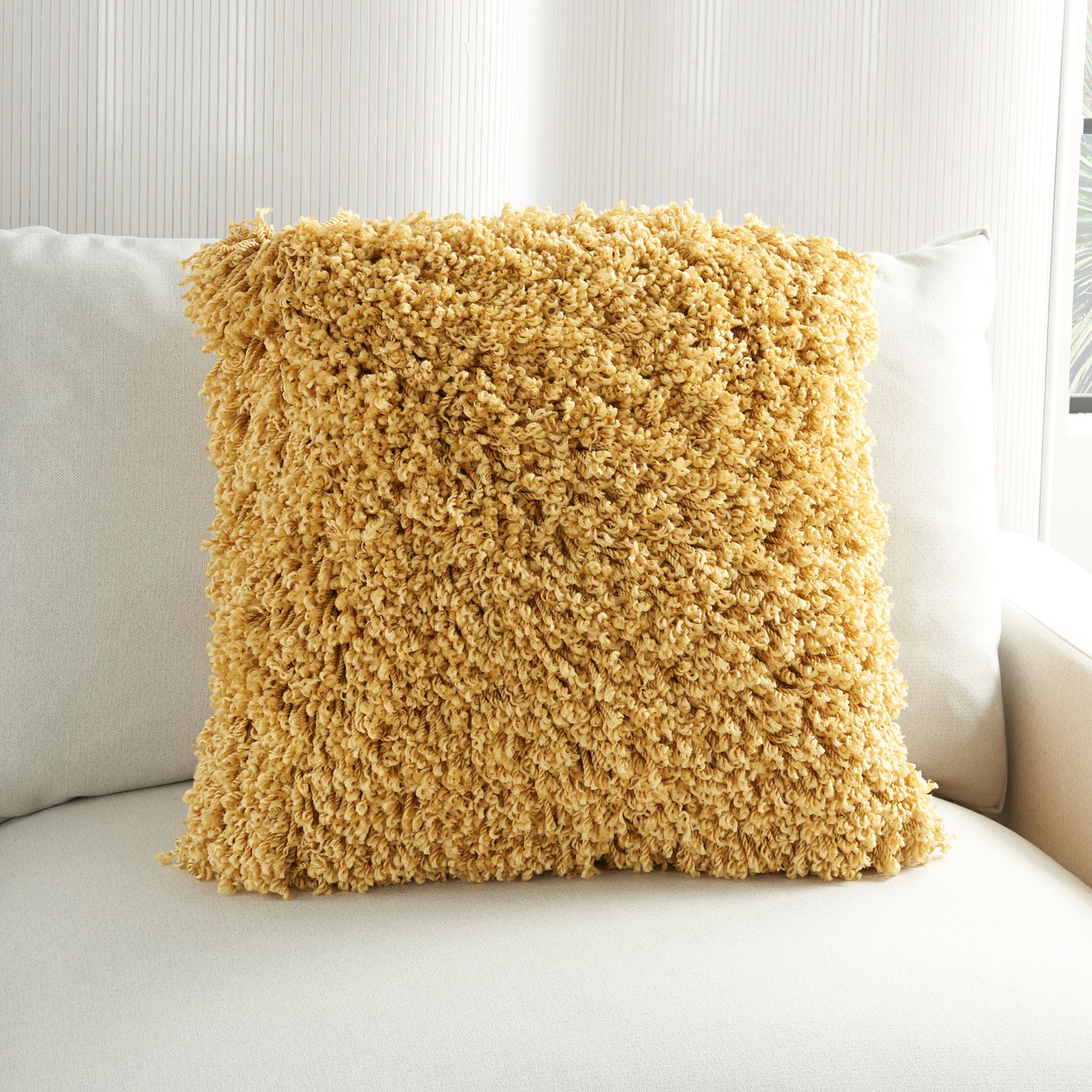 Fuzzy yellow hot sale pillow